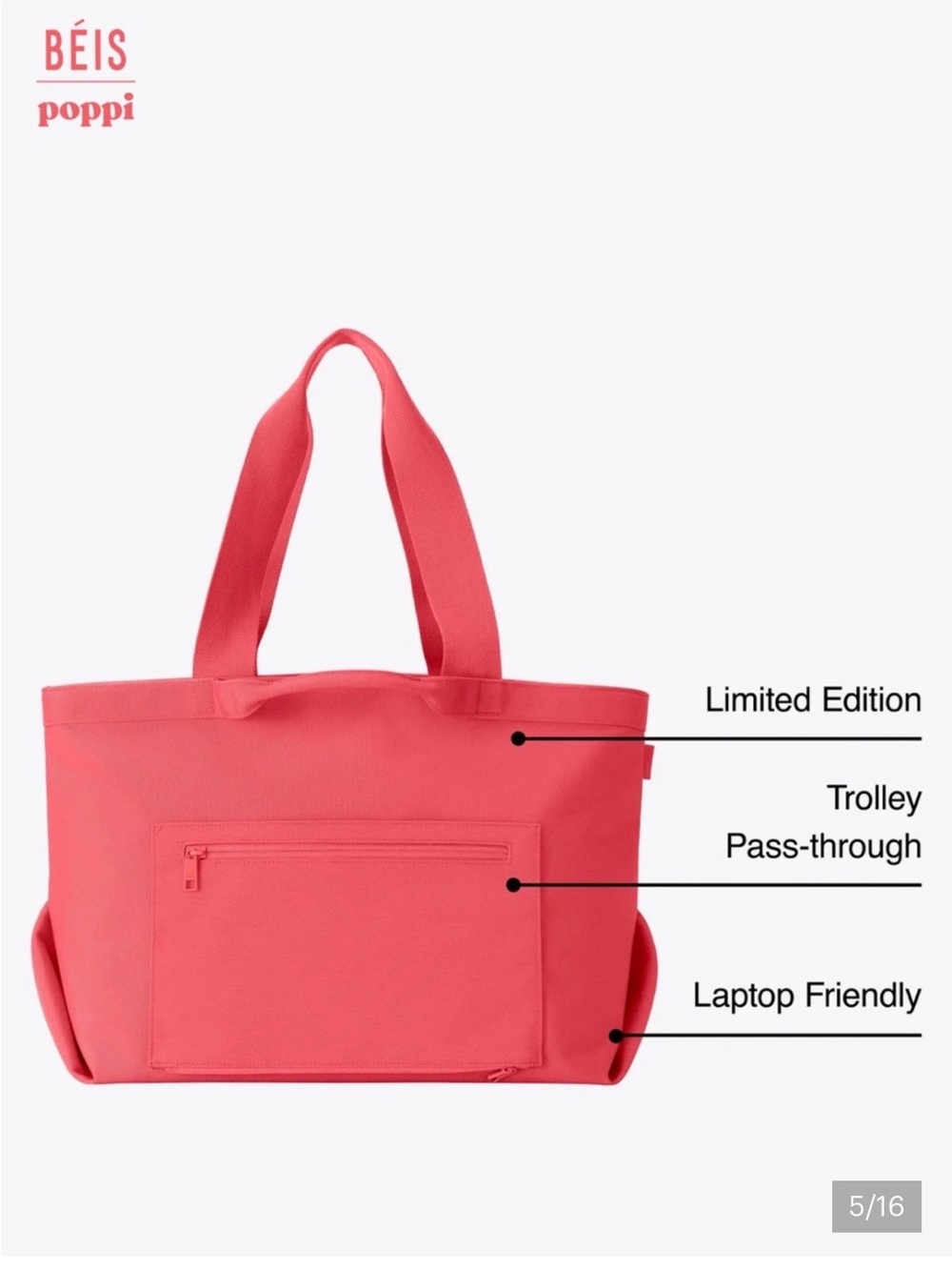 BEIS POPPI Weekender Tote Bag - NWT - Picture 2 of 5